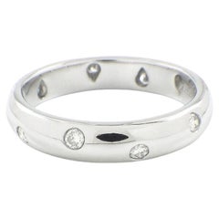 TIFFANY & Co. Etoile Platinum Diamond 4mm Band Ring 8