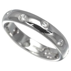 TIFFANY & Co. Etoile Platinum Diamond 4mm Band Ring 7