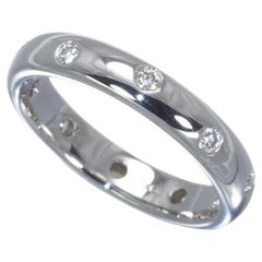 TIFFANY & Co. Etoile Platinum Diamond 4mm Band Ring 7.5