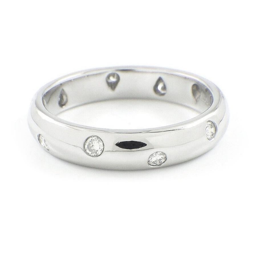 TIFFANY & Co. Etoile Platin-Diamant-Ring mit 4 mm Bandring 8 (Rundschliff)