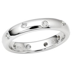 TIFFANY & Co. Etoile Platinum Diamond 4mm Band Ring 8.5 New