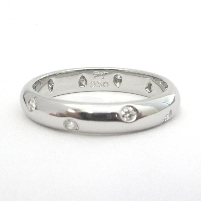 TIFFANY & Co. Etoile Platinum Diamond 4mm Band Ring 9 1