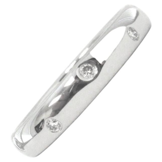 TIFFANY & Co. Etoile Bague jonc de 4 mm en platine et diamants 9