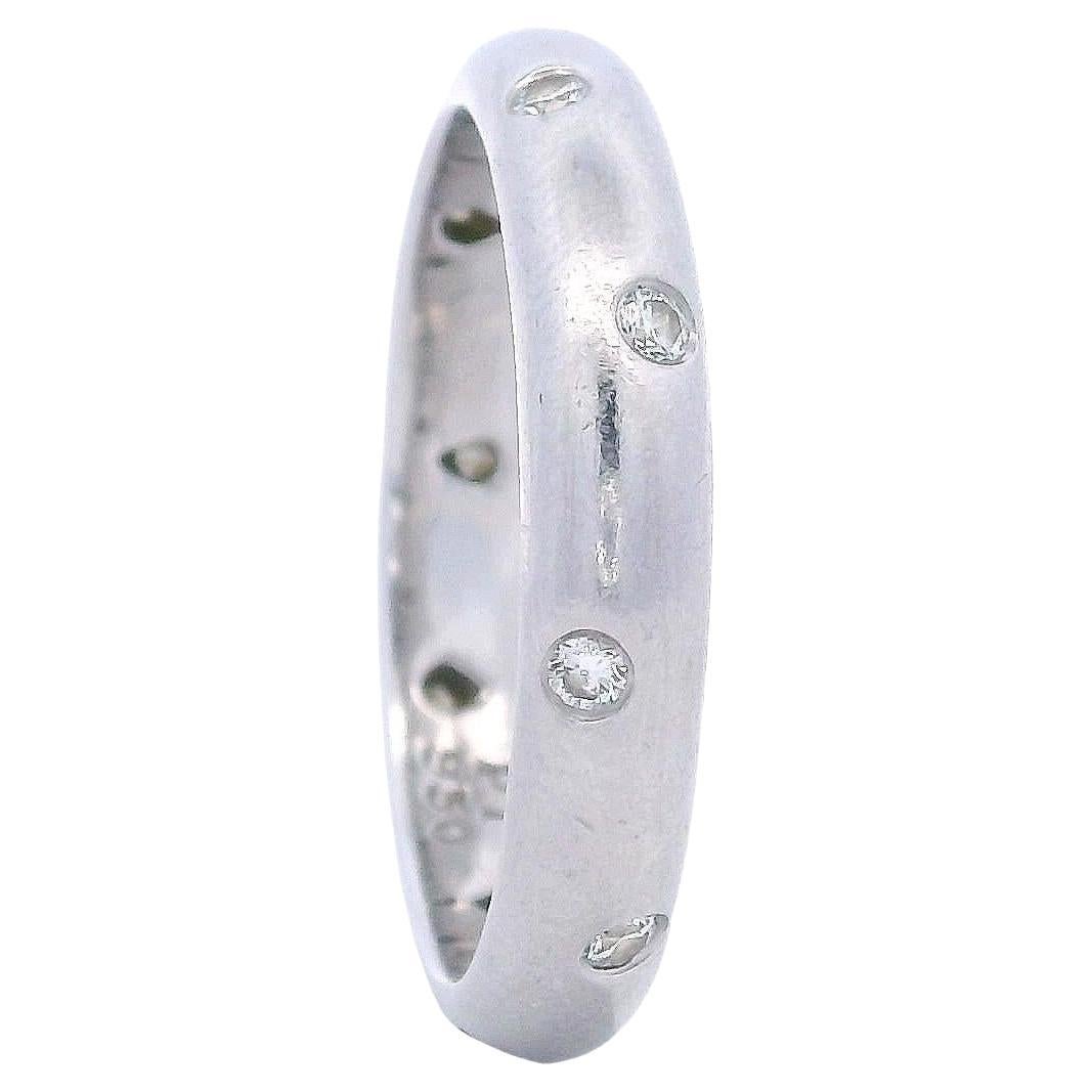 TIFFANY
Co. Etoile Platinum Diamond 4mm Band Ring 9.5