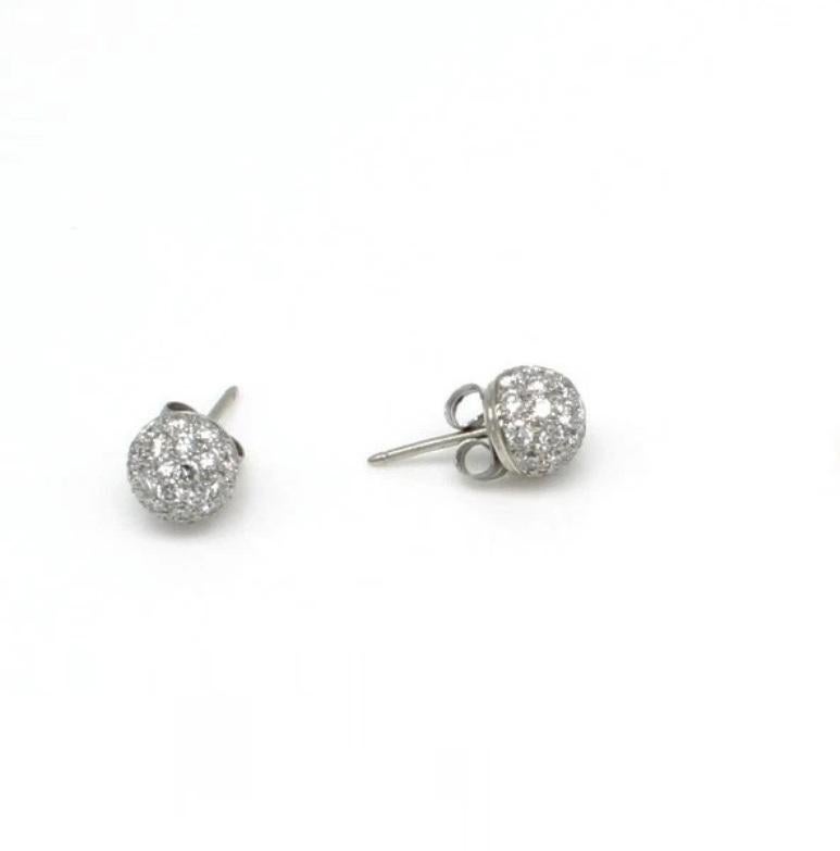Taglio rotondo TIFFANY & CO. Orecchini a sfera con diamante in platino Etoile in vendita