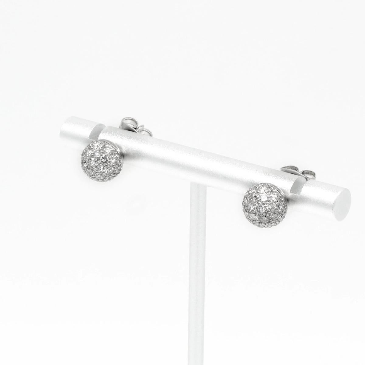 TIFFANY & CO. Orecchini a sfera con diamante in platino Etoile In condizioni ottime in vendita a Los Angeles, CA