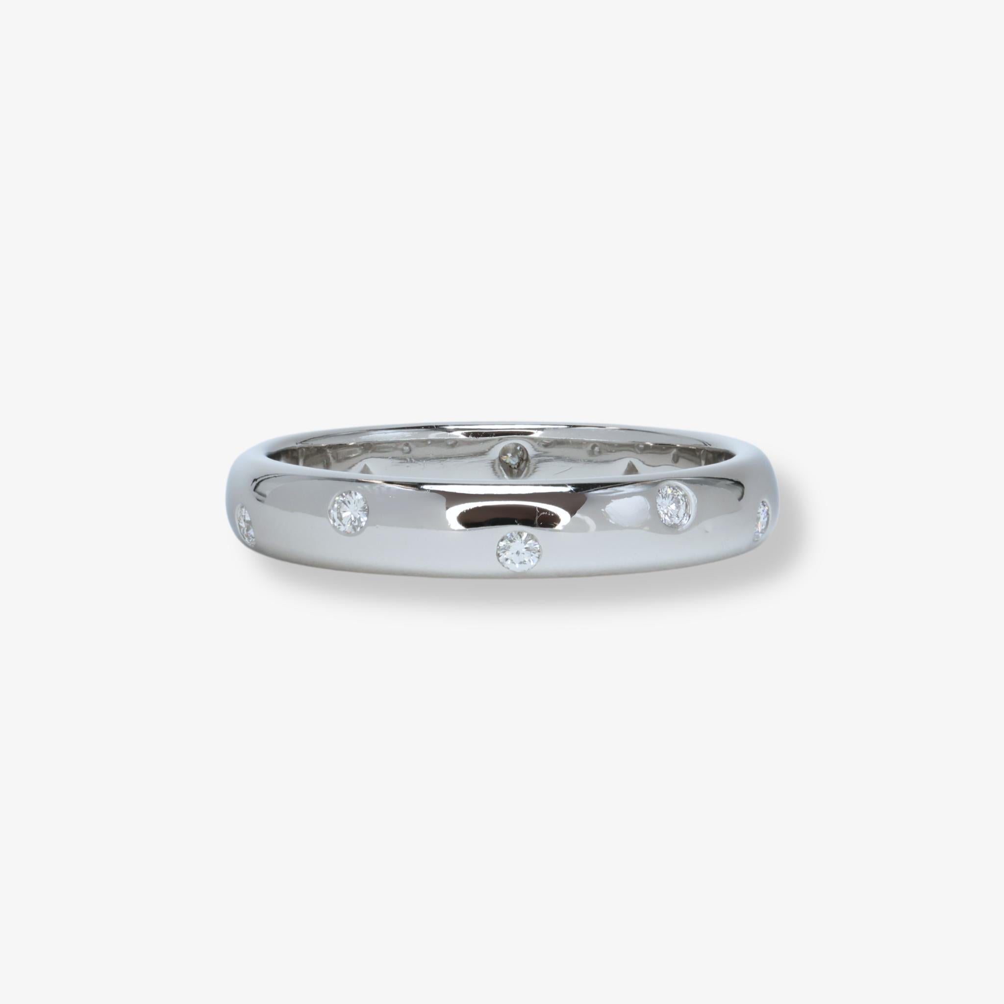 Tiffany & Co. Etoile Platinum & Diamond Band

Enhance your jewelry collection with this stunning Tiffany & Co. Etoile Band, a perfect blend of modern elegance and timeless craftsmanship.

Band Details:
Metal: Platinum, celebrated for its strength