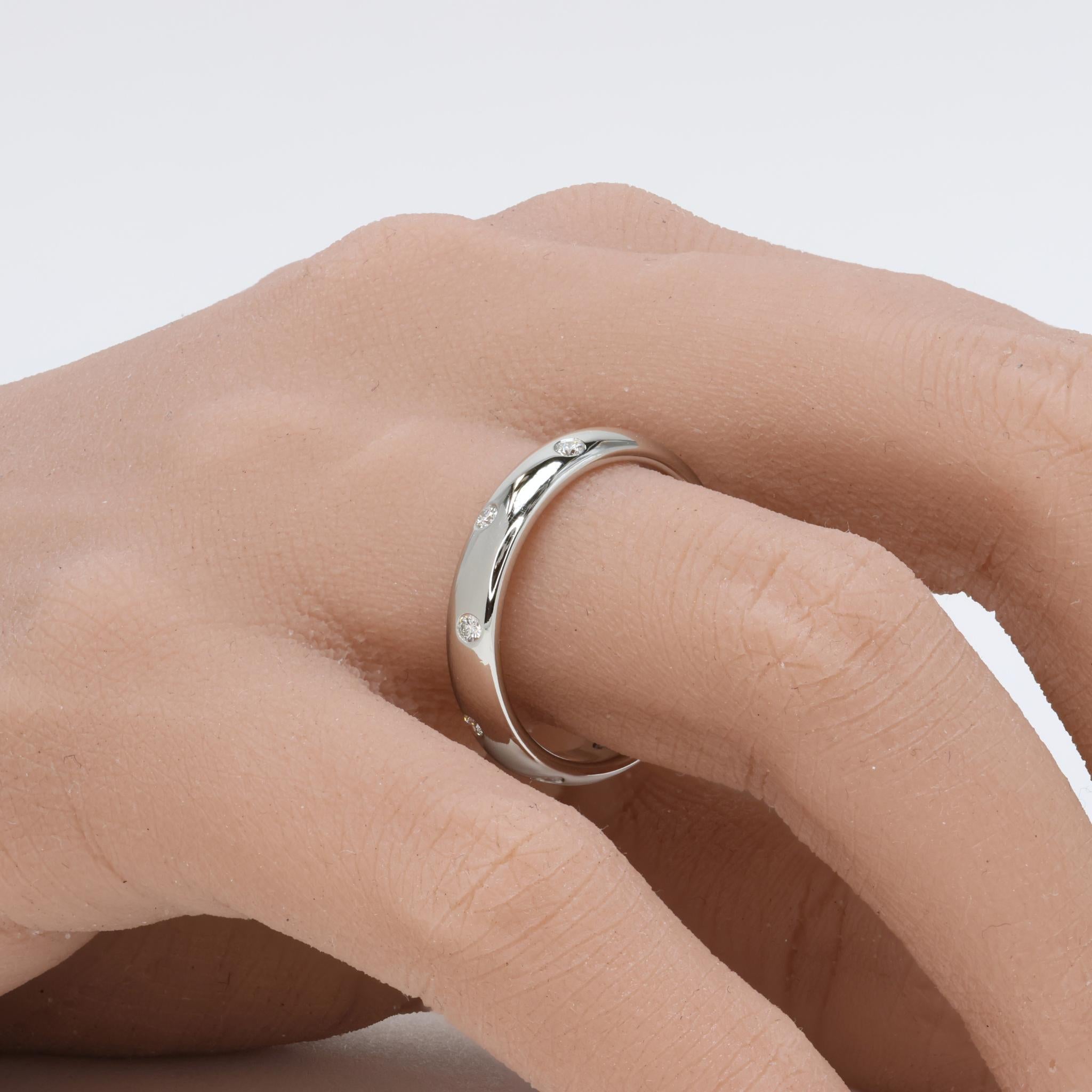 Modern Tiffany & Co. Etoile Platinum & Diamond Band For Sale