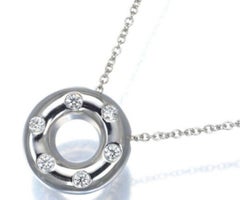 TIFFANY & Co. Etoile Platinum Diamond Circle Pendant Necklace
