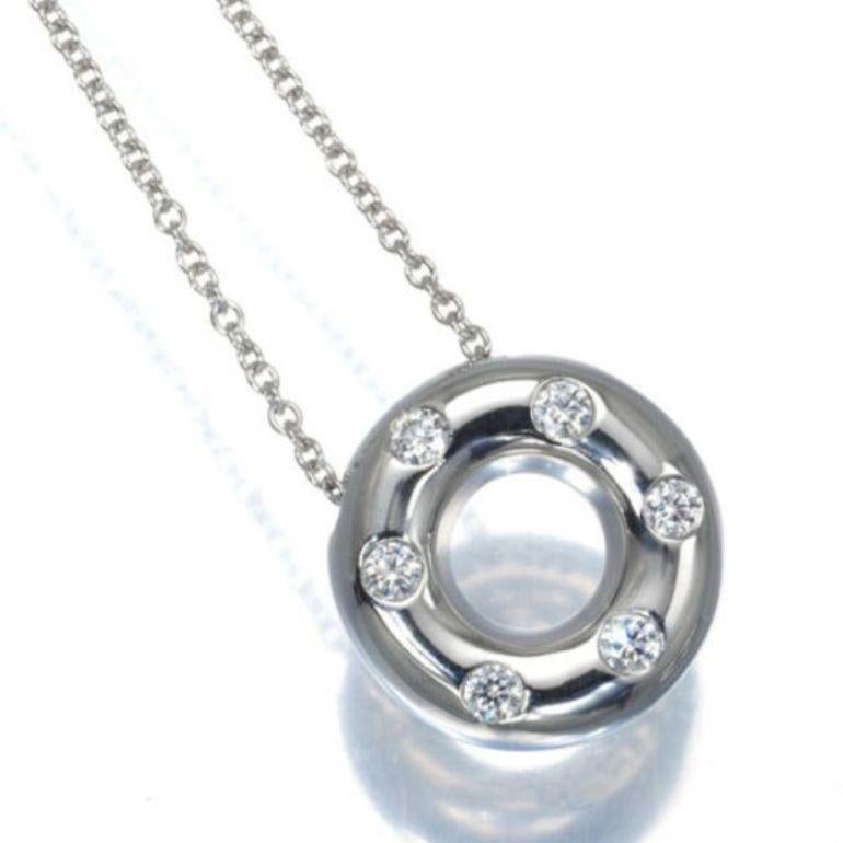 TIFFANY & Co. Collar Colgante Círculo de Diamantes Platino Etoile Corte redondo en venta