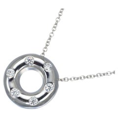 TIFFANY & Co. Etoile Platinum Diamond Circle Pendant Necklace