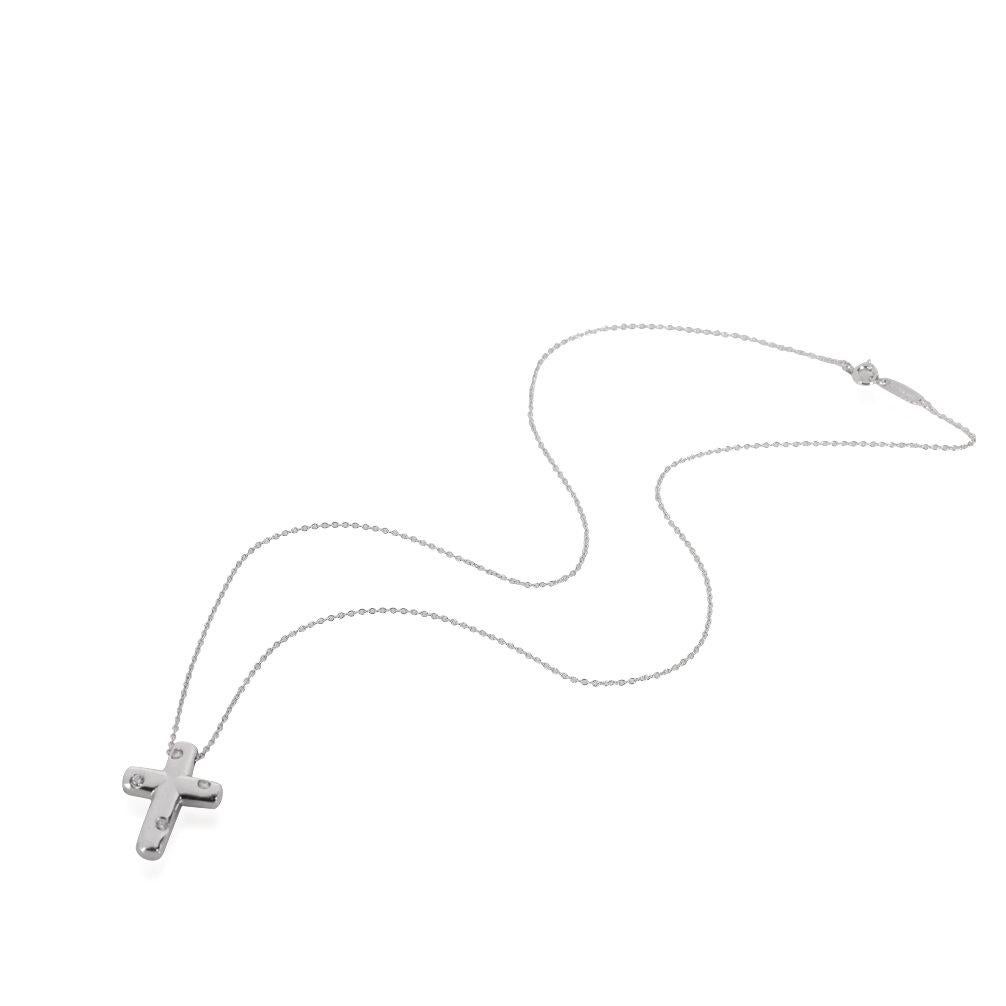 De las mujeres TIFFANY & Co. Etoile Platinum Diamond Cross Pendant Necklace en venta