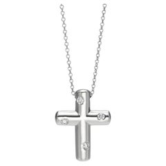 TIFFANY & Co. Etoile Platinum Diamond Cross Pendant Necklace