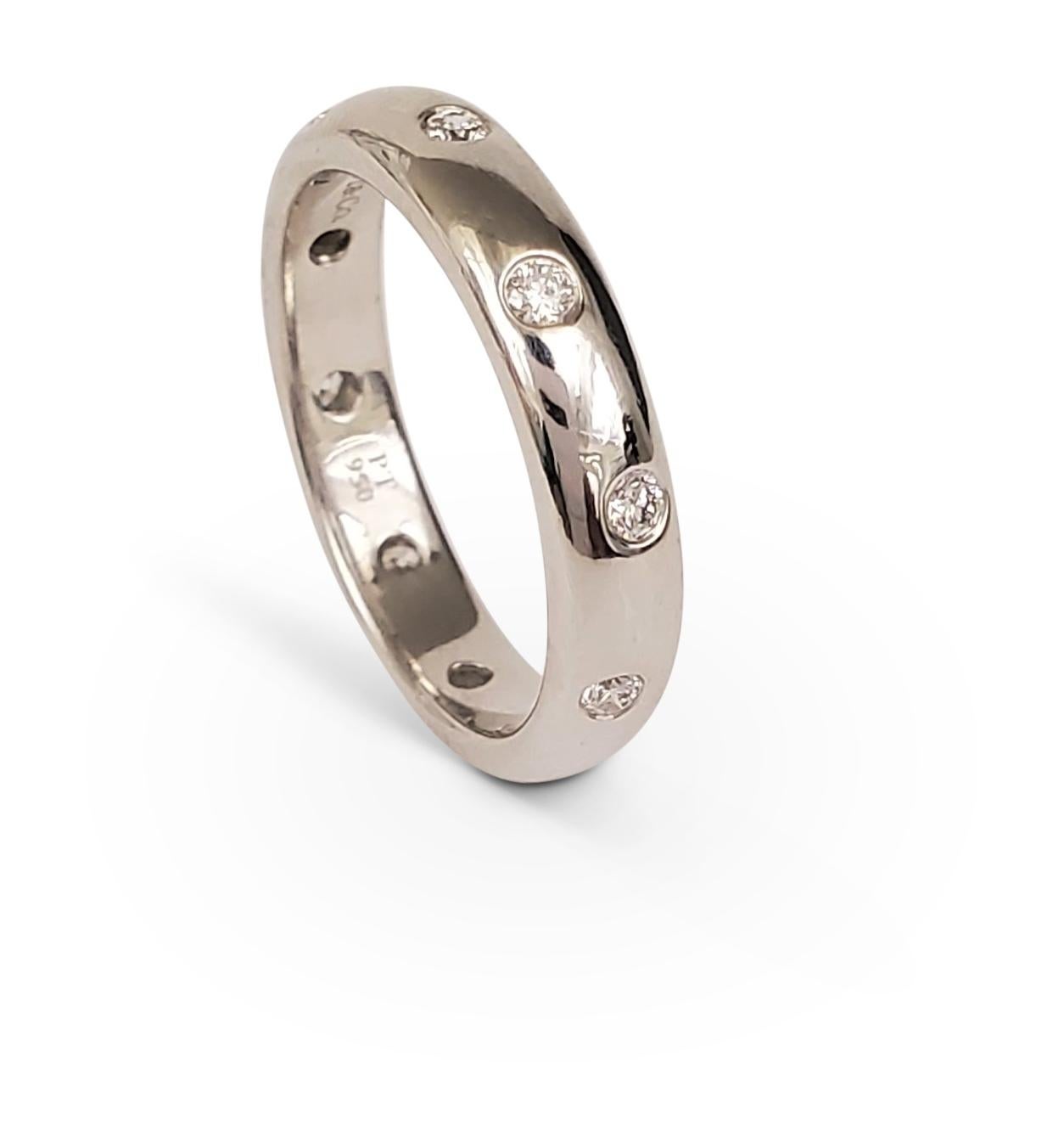 Round Cut Tiffany & Co. Etoile Platinum Diamond Ring