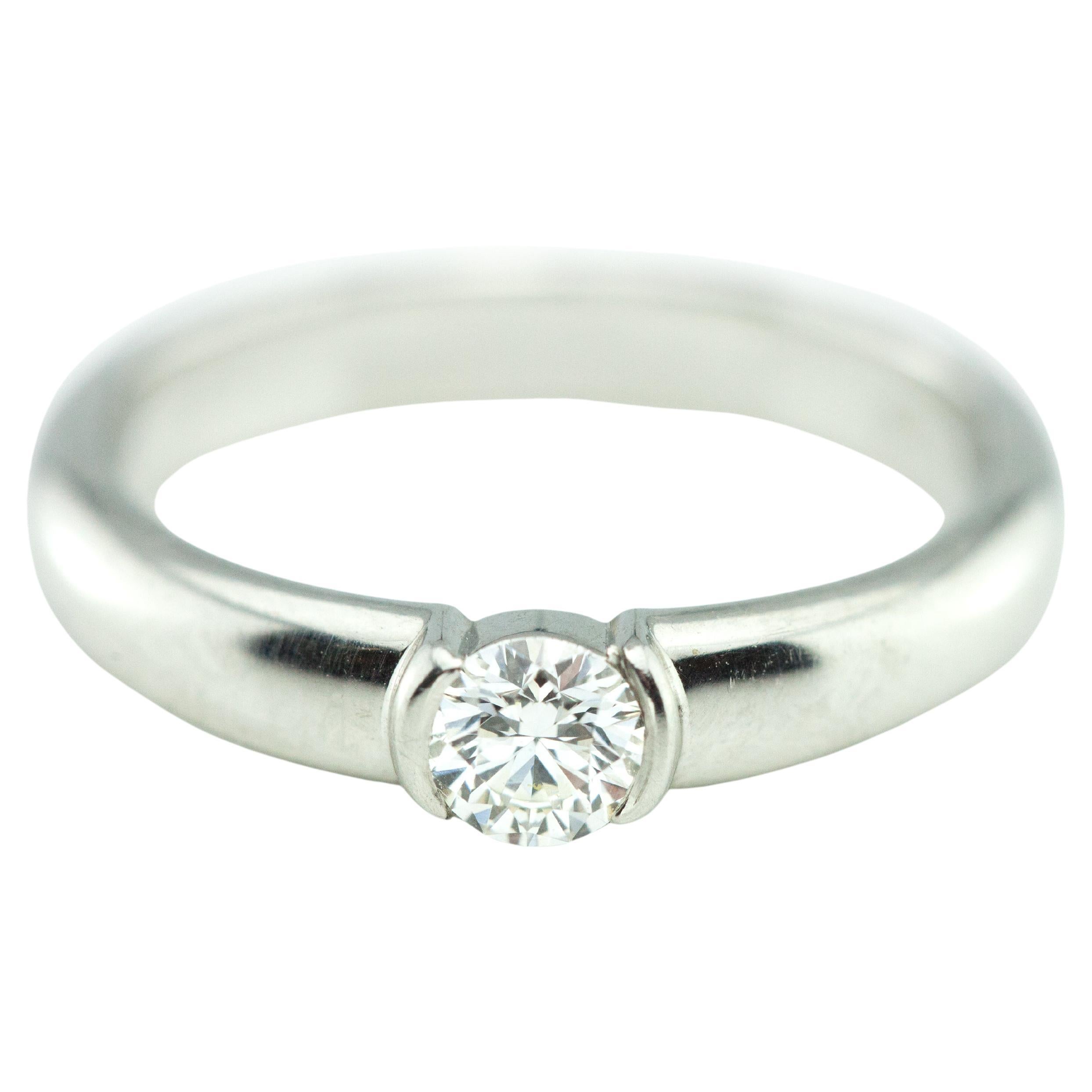 Tiffany & Co Etoile Platinum GIA Certified Diamond Engagement Ring