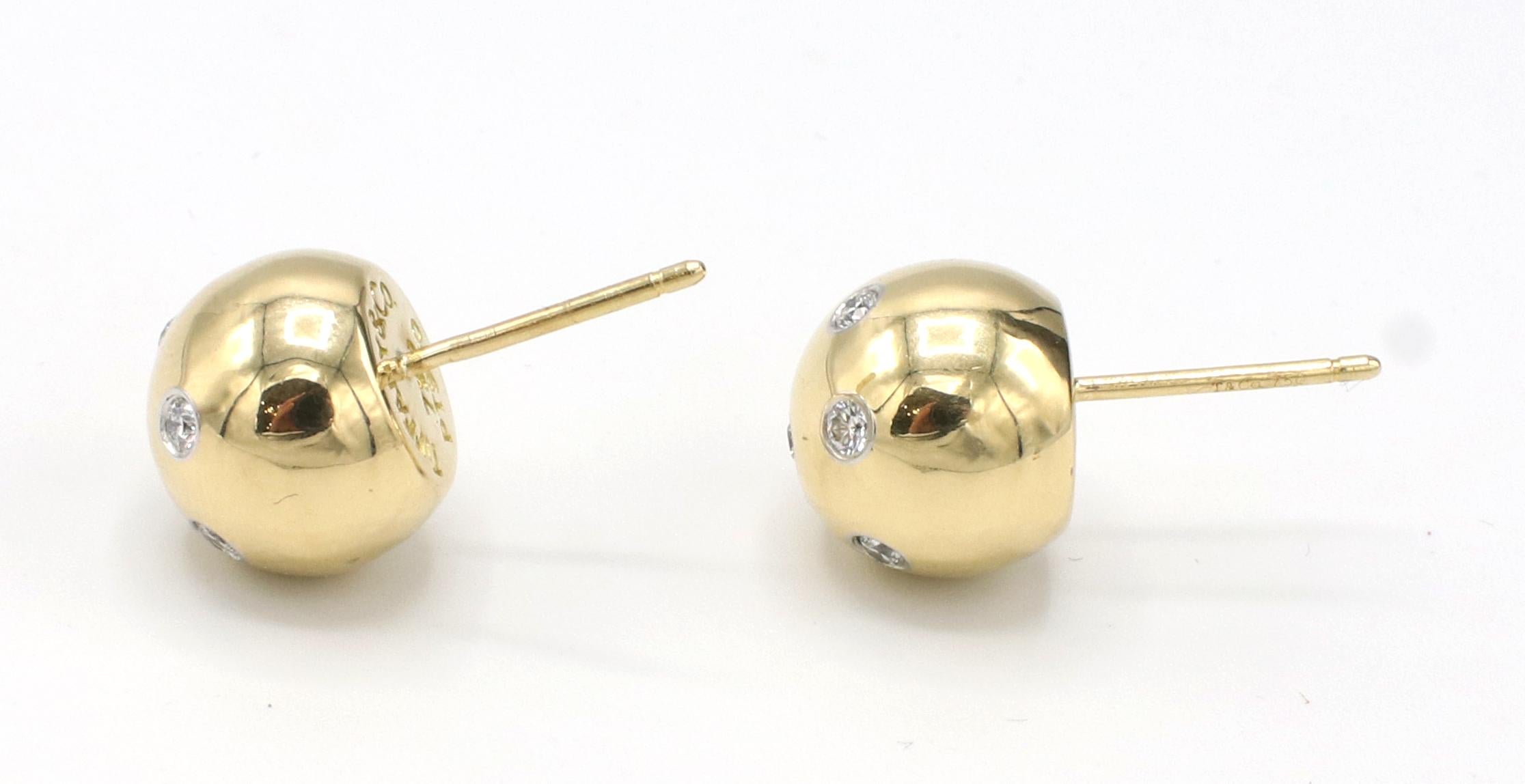 Modern Tiffany & Co. Etoile Platinum & Gold Ball Stud Earrings