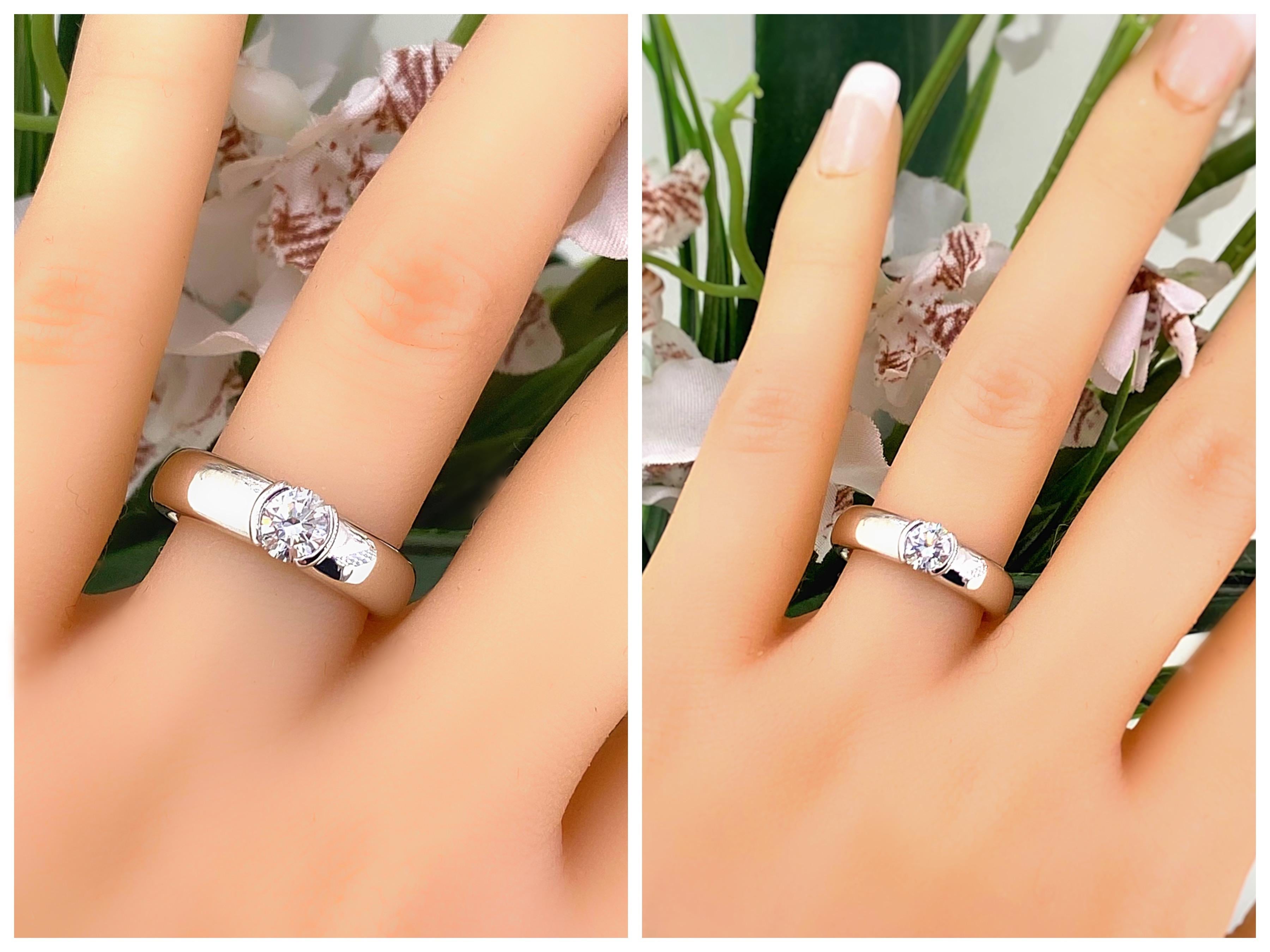 Tiffany & Co. Etoile Round Diamond 0.56 TCW H VVS2 Engagement Ring Platinum For Sale 8