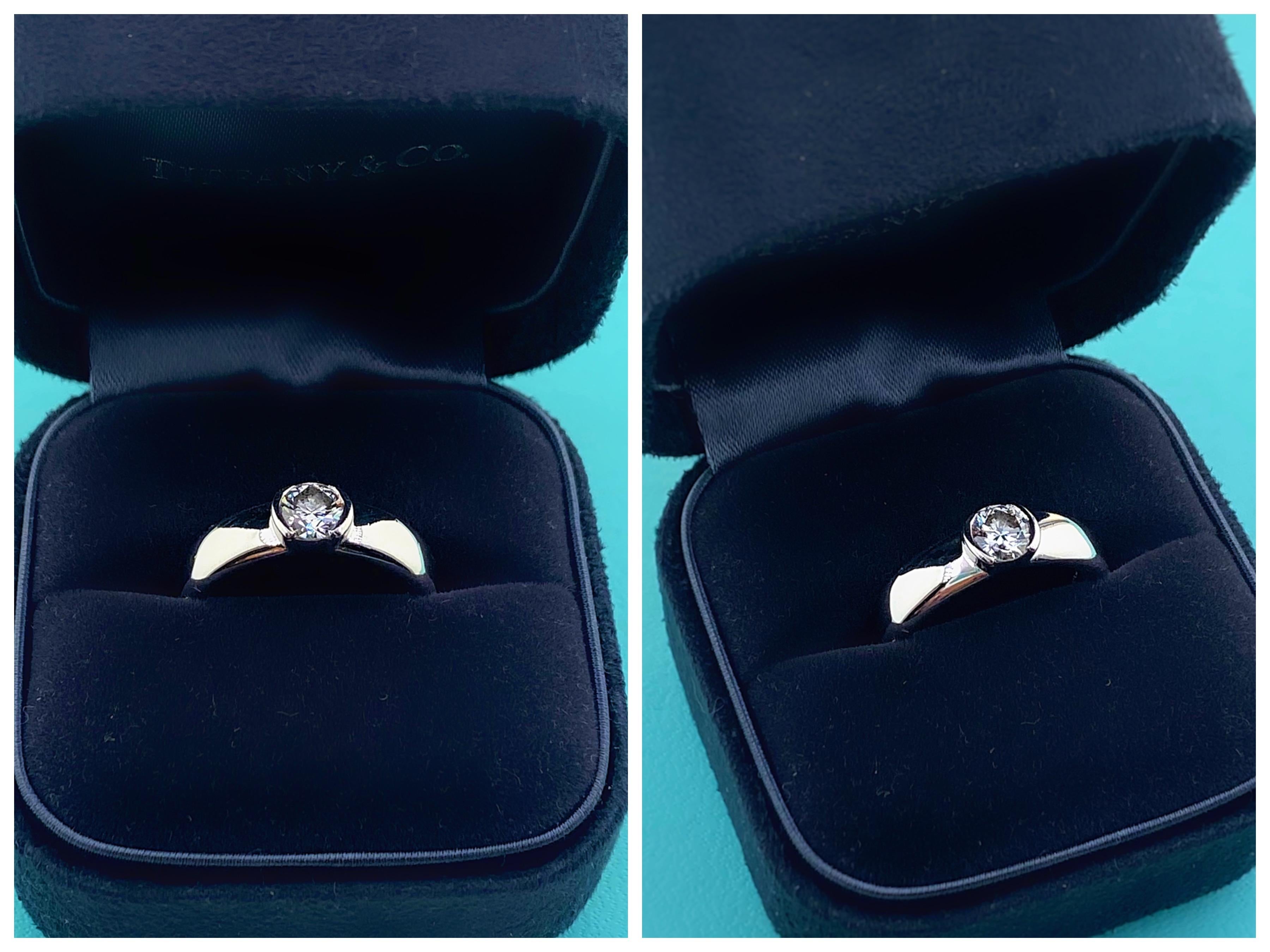 Tiffany & Co. Etoile Round Diamond 0.56 TCW H VVS2 Engagement Ring Platinum For Sale 10
