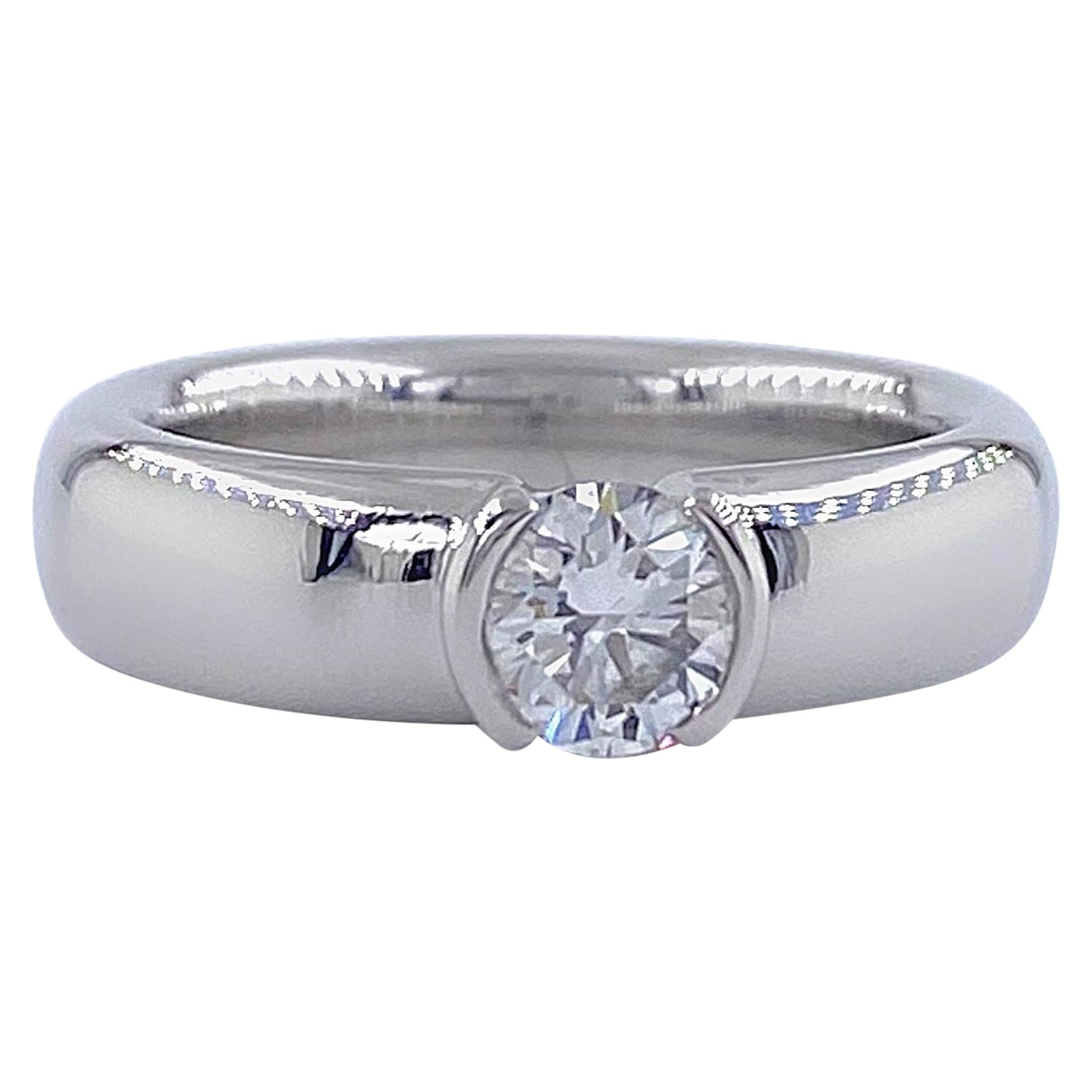 vastleggen interieur BES Tiffany and Co. Etoile Round Diamond 0.56 TCW H VVS2 Engagement Ring  Platinum For Sale at 1stDibs