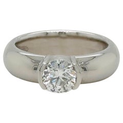 Tiffany & Co Etoile Round Diamond 0.71 Cts G Vvs2 Engagement Ring Platinum