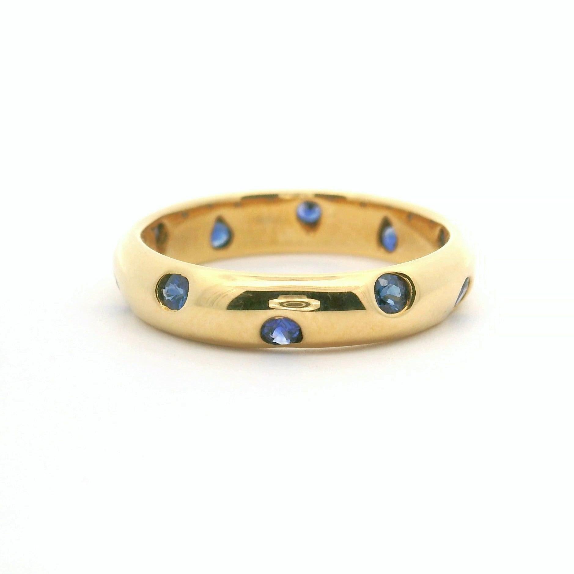 Tiffany & Co. Etoile Saphir 18k Gelbgold 4mm Bandring Größe 6 (Rundschliff)