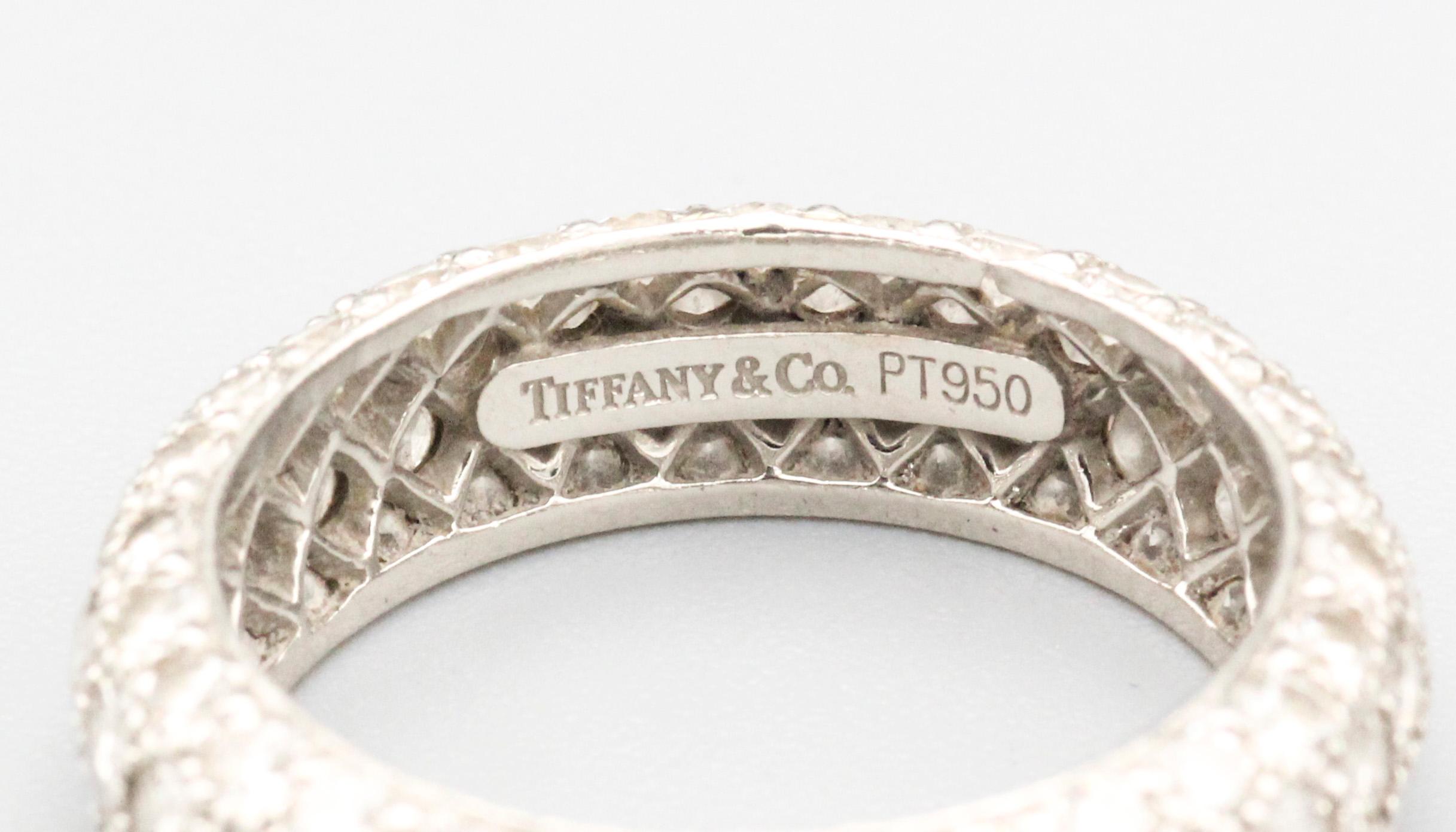 Tiffany & Co. Etoile Soleste 4 Row Diamond Platinum Eternity Band Size 5.75 For Sale 1