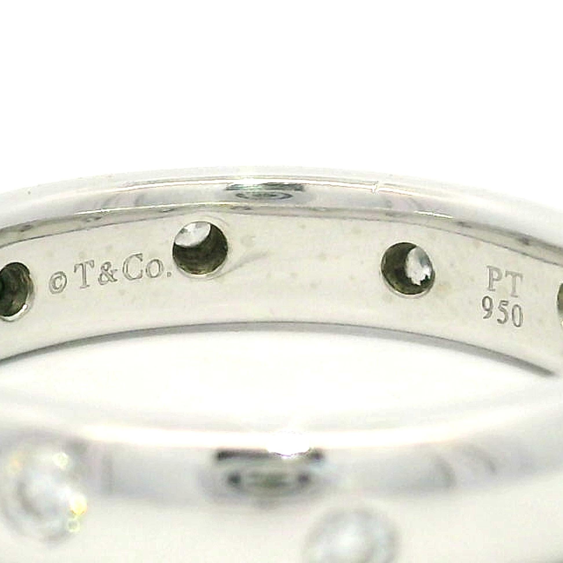 Taglio brillante Tiffany & Co. Anello Etoile in platino massiccio con diamante da 4 mm per l'eternità Sz 6 in vendita