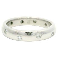 Tiffany 
Co. Etoile Solid Platinum Diamond 4mm Eternity Band Ring Sz 6