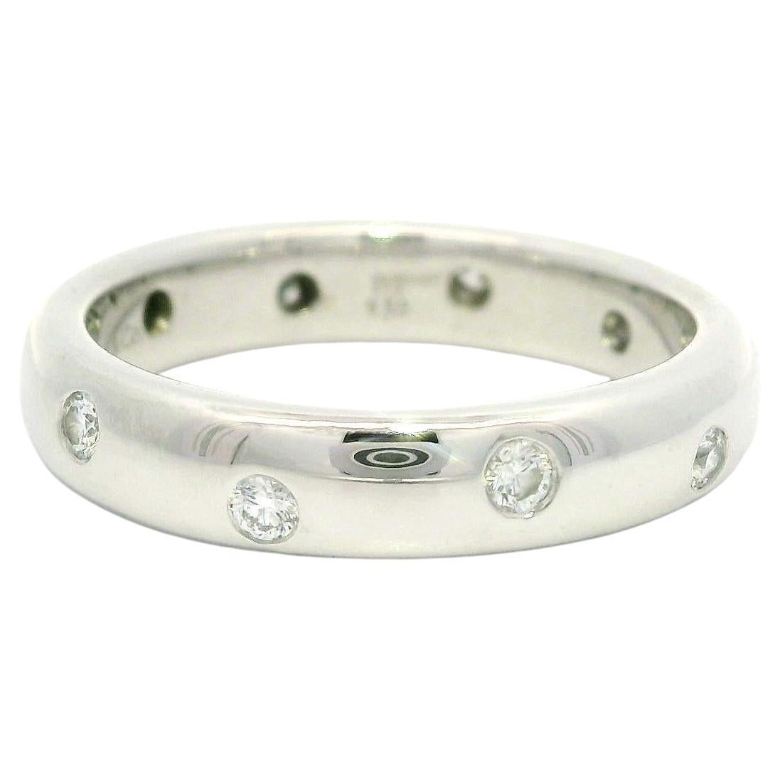 Tiffany & Co. Etoile Solid Platinum Diamond 4mm Eternity Band Ring Sz 6