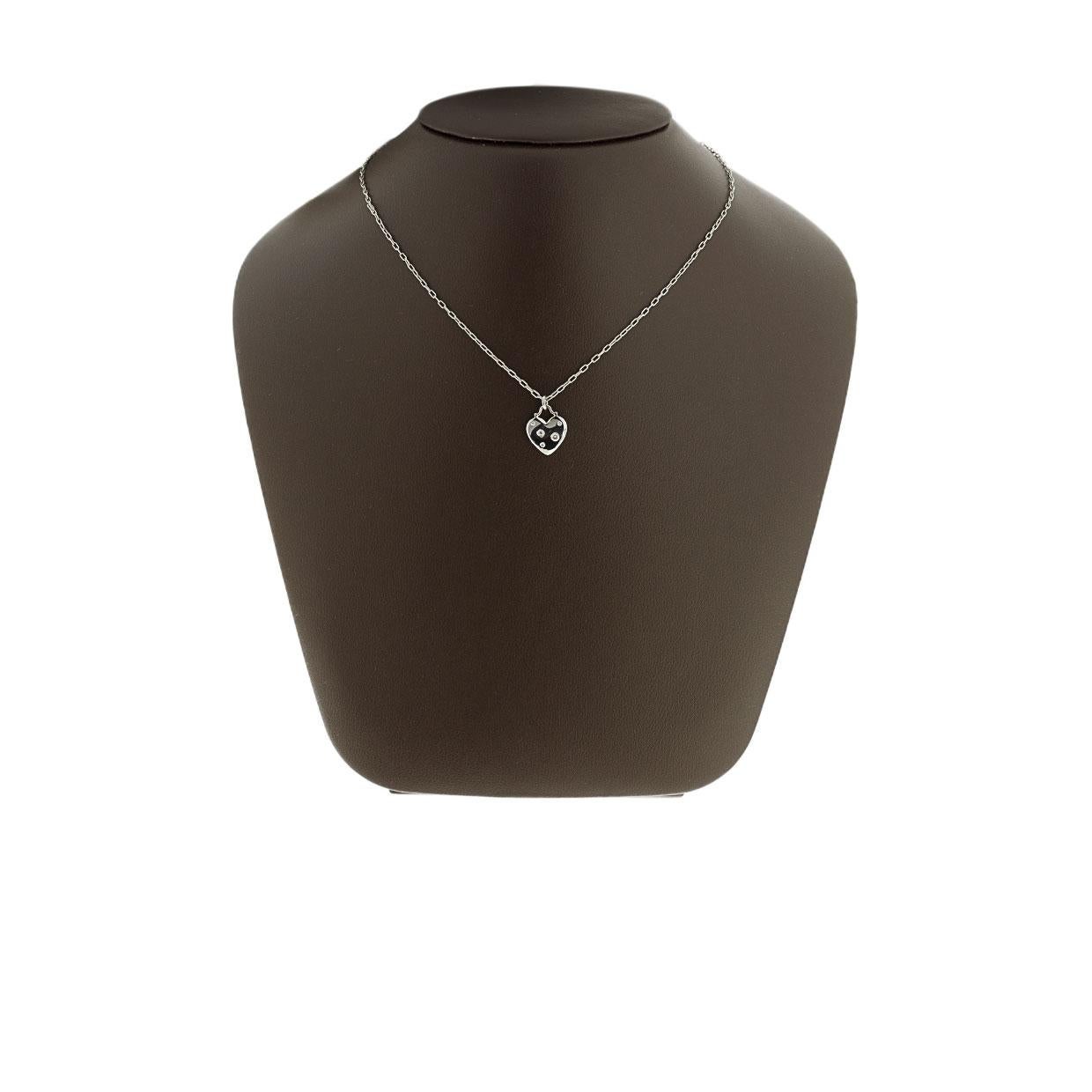 Item Details:
Estimated Retail - $1,500.00
Brand - Tiffany & Co
Collection - Etoile
Metal - 18 Karat White Gold
Total Carat Weight (TCW) - 0.08 ctw
Style - Heart Pendant
Fastening - Lobster Clasp
Length (inches) - 16.00 in
Pendant L x W - 15 X 12
