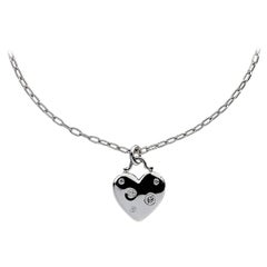 Tiffany & Co. Etoile White Gold Round Diamond Heart Pendant Necklace
