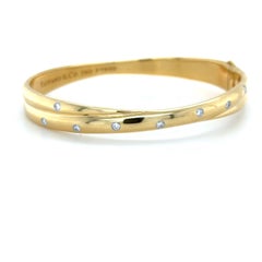 Tiffany & Co. Etoile Yellow Gold, Platinum and Diamond Bangle Bracelet