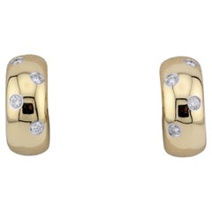 Vintage Tiffany & Co. Etolie Diamond 18k Gold Platinum Wide Hoop Earrings