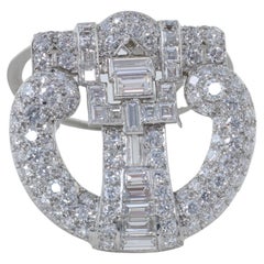 Antique Tiffany & Co. Exceptional Art Deco Platinum and Diamond Clip 5.80 Carats 