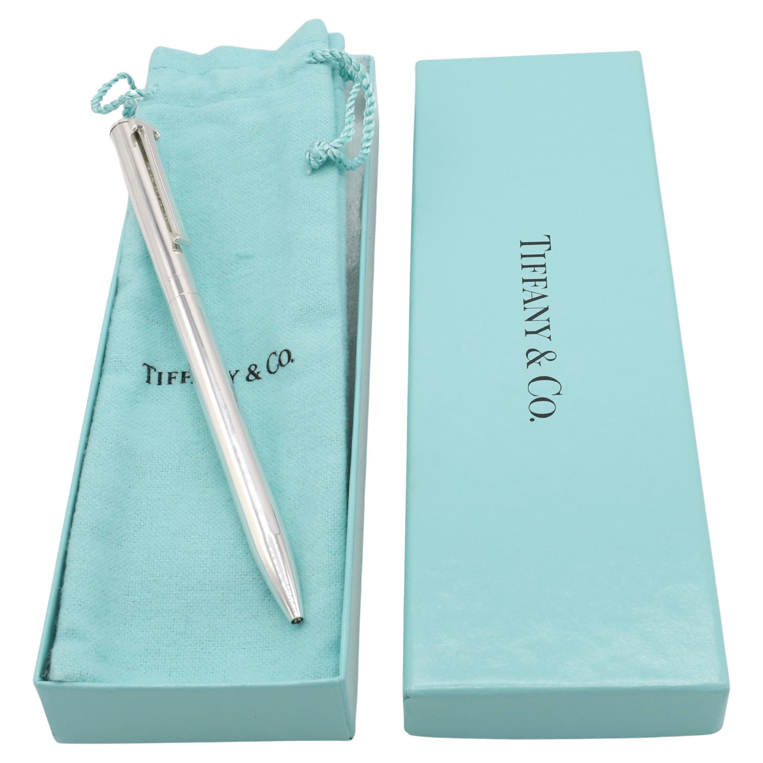Tiffany & Co.  Executive Tiffany T-clip Ballpoint Pen Sterling Silver  For Sale