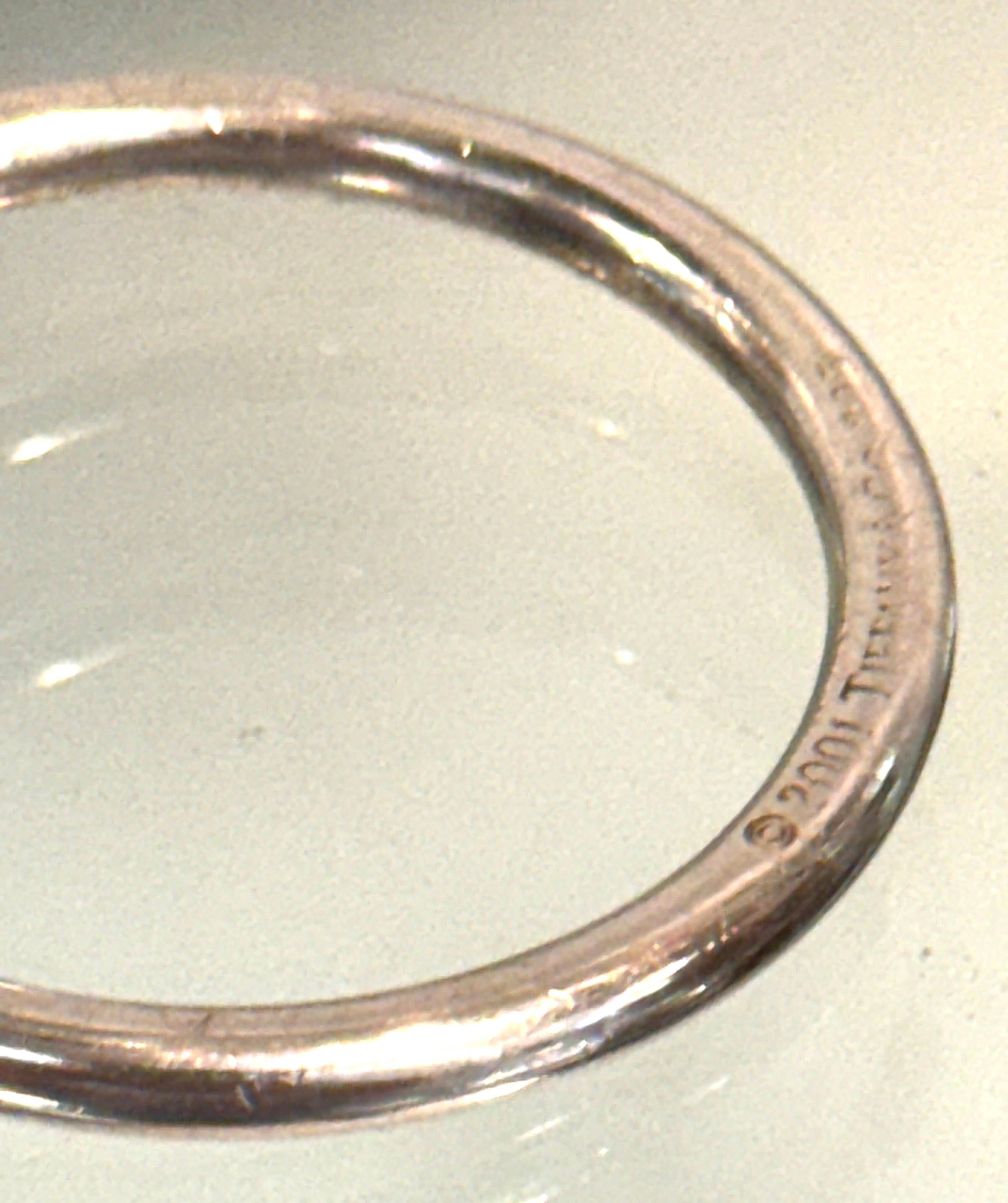 Tiffany & Co. Extra Large Sterling Round Tag Screwball Key Ring, Dated 2001 in vendita 3