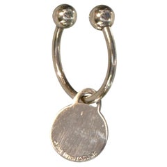 Tiffany & Co. Extra Large Sterling Round Tag Screwball Key Ring, Dated 2001