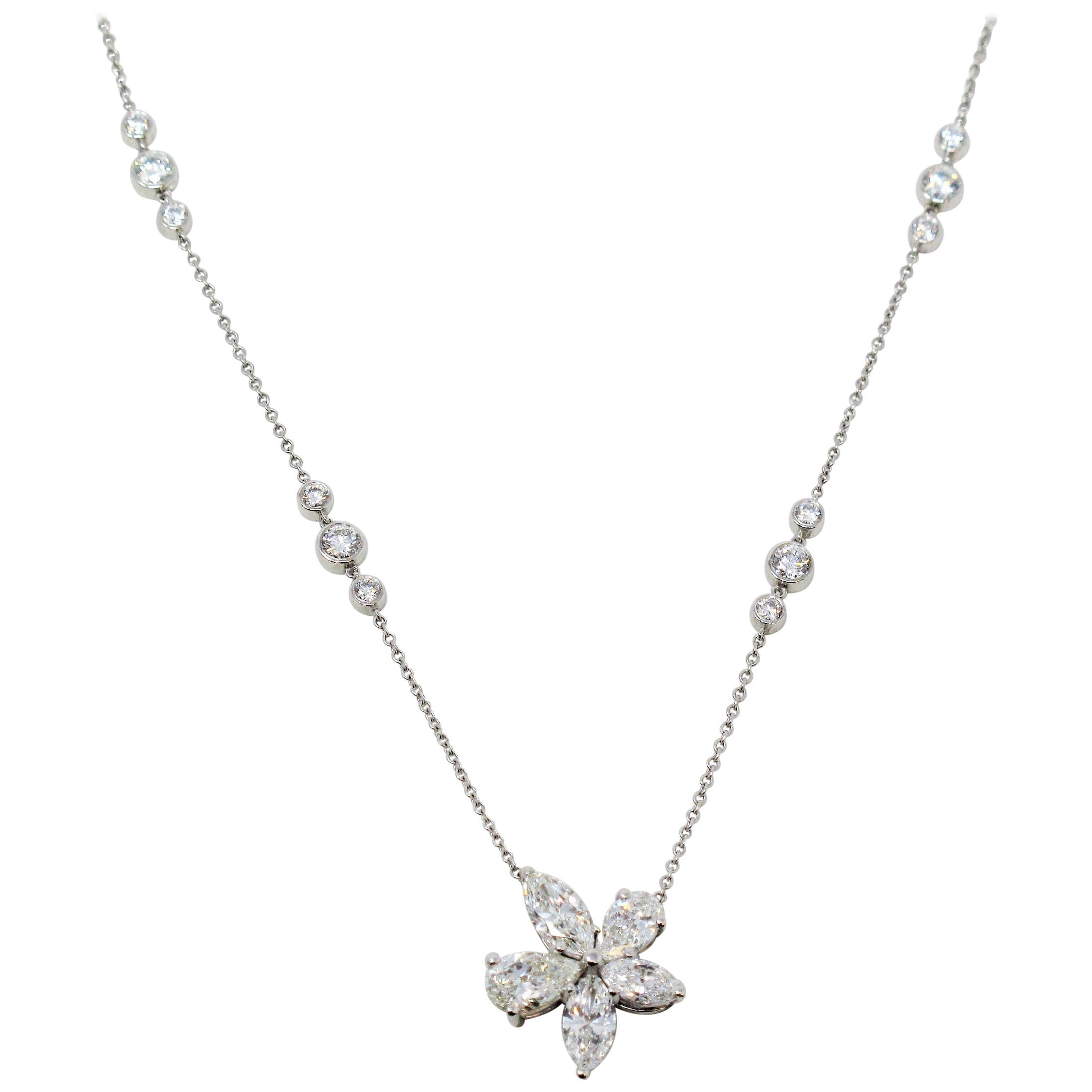 Tiffany & Co. Extra Large Victoria Diamond Pendant Necklace in Platinum