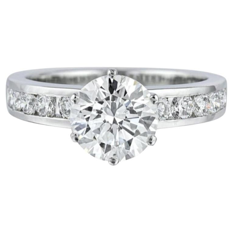 Tiffany & Co. F VVS1 Platinum Diamond Engagement Ring A stunning Tiffany & Co. For Sale