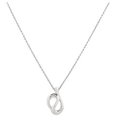 TIFFANY & CO F/W 2004 Elsa Peretti “Open Wave” Sterling Silver Pendant Necklace