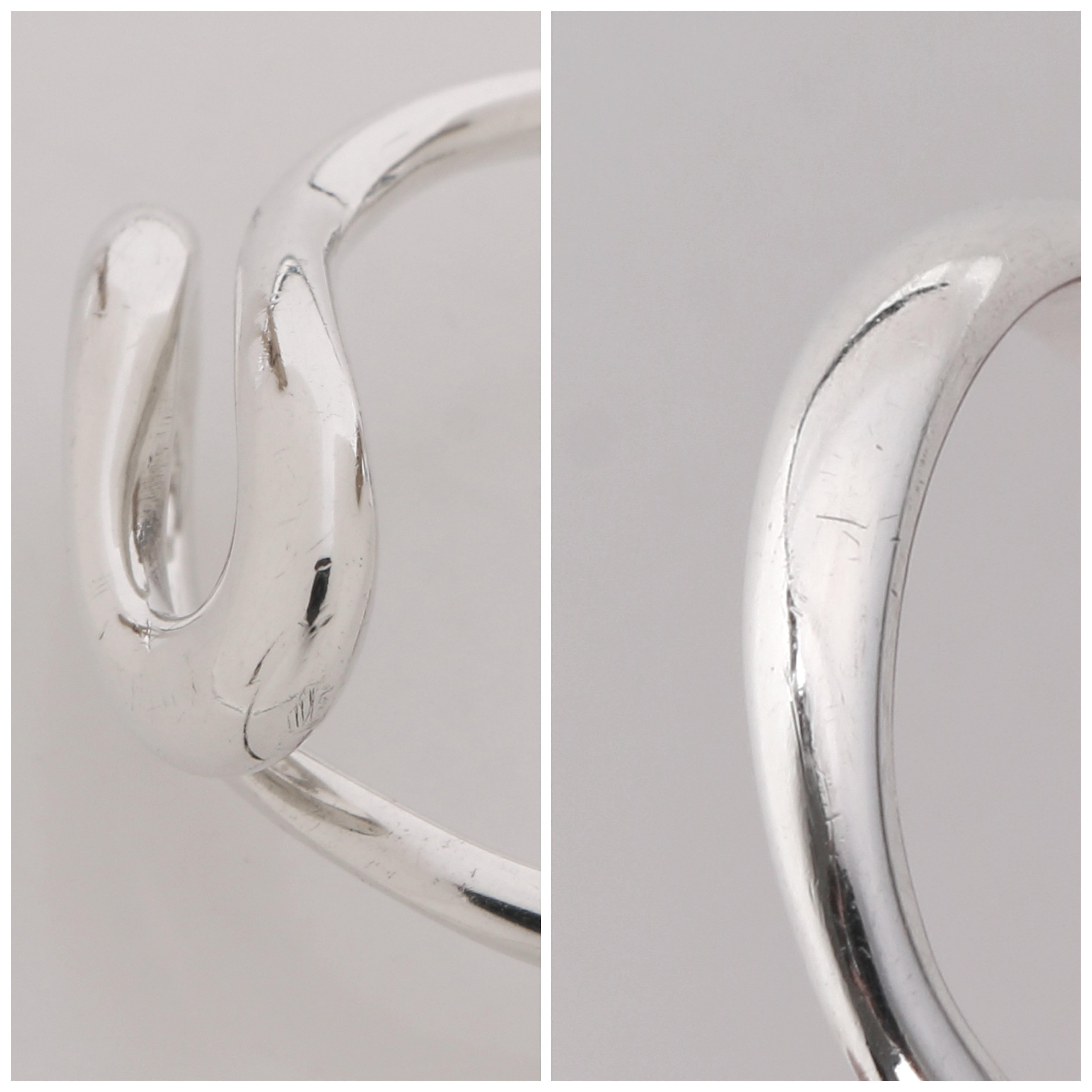 TIFFANY & CO F/W 2004 Elsa Peretti “Open Wave” Swirled Sterling Silver Ring  4