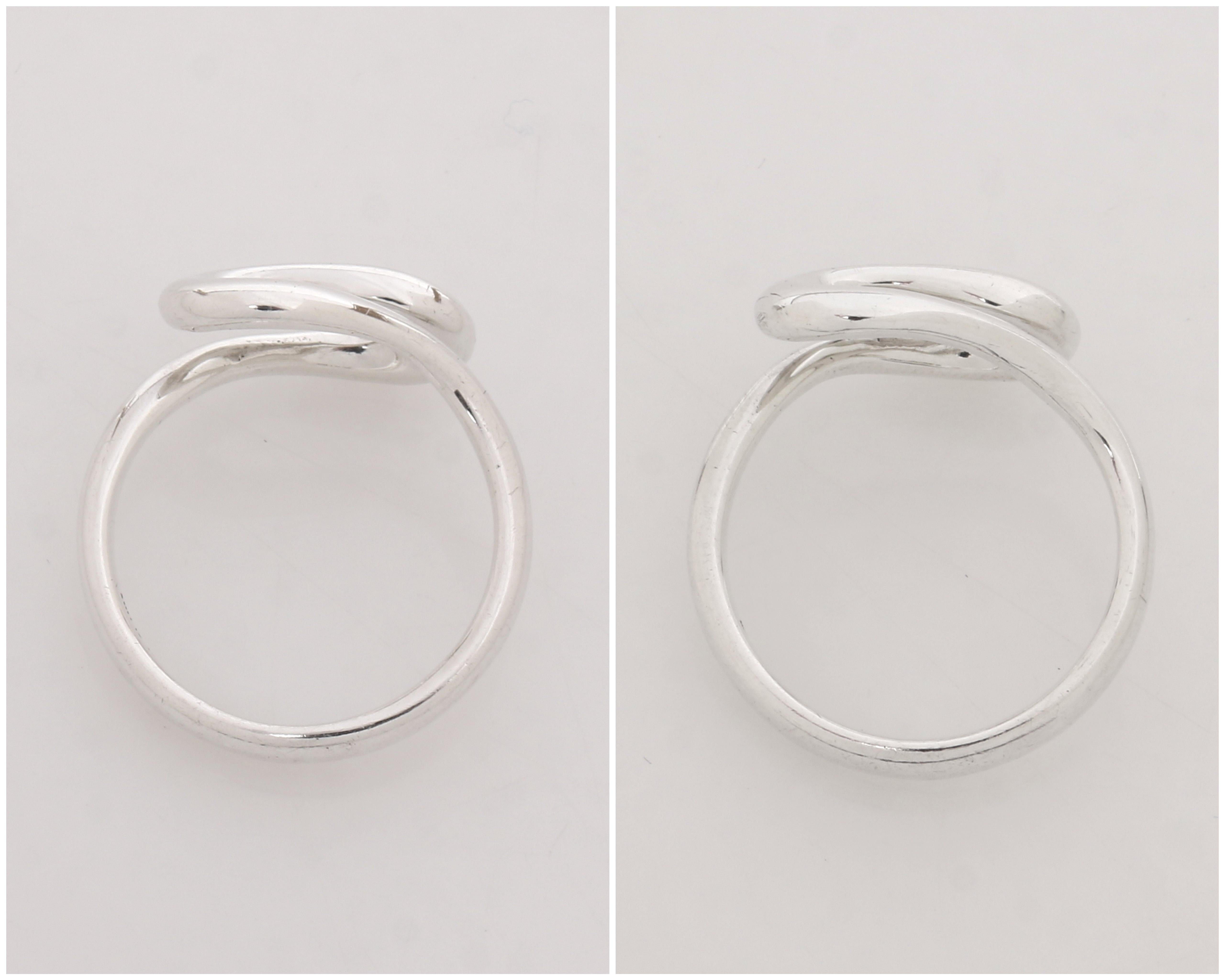 TIFFANY & CO F/W 2004 Elsa Peretti “Open Wave” Swirled Sterling Silver Ring 1