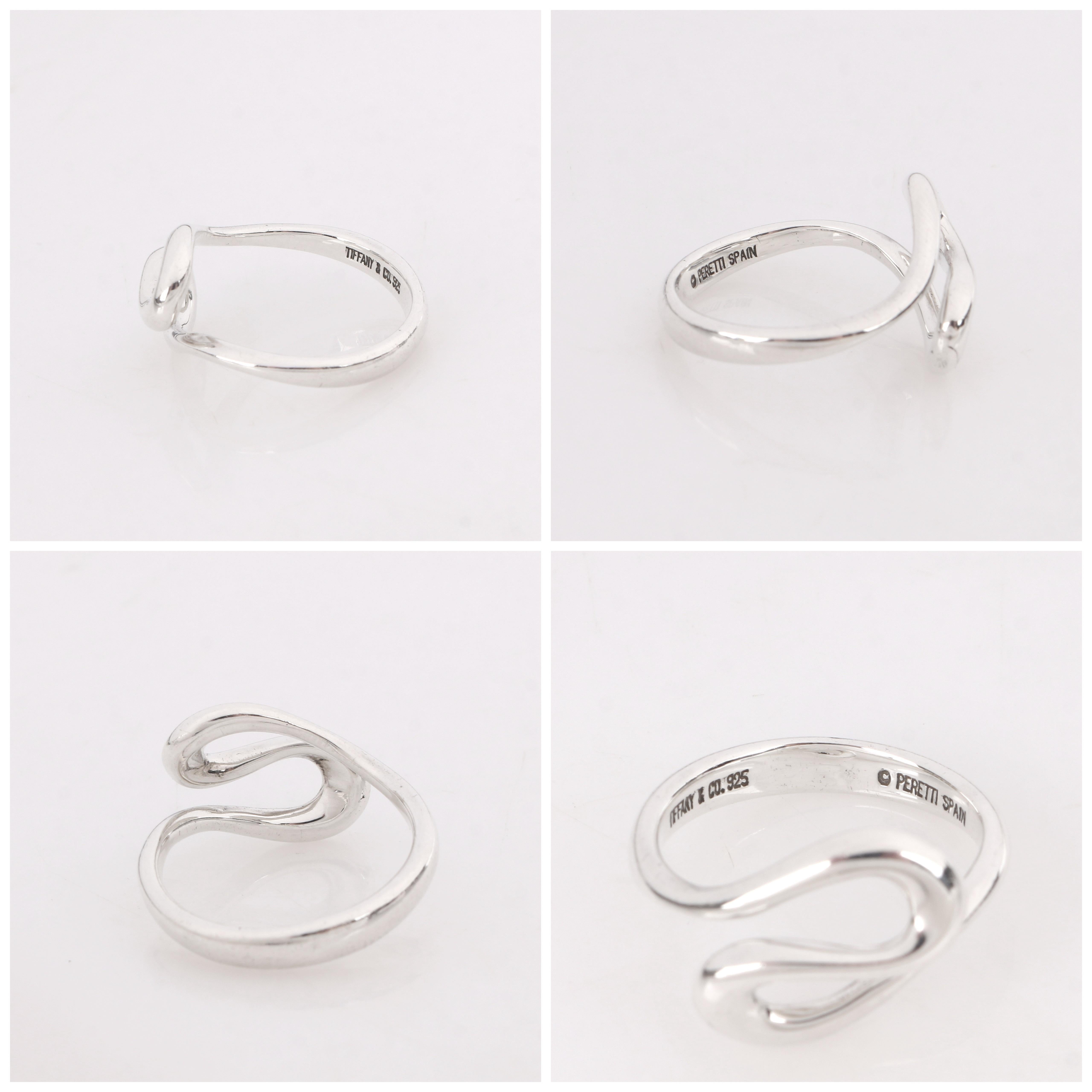 TIFFANY & CO F/W 2004 Elsa Peretti “Open Wave” Swirled Sterling Silver Ring 2