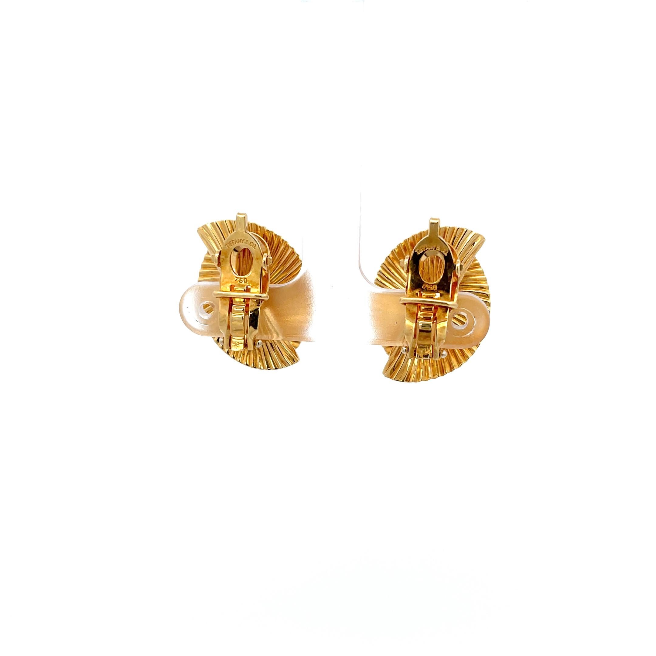 Women's Tiffany & Co. Fan Earrings 14K Yellow Gold