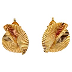 Tiffany & Co. Fan Earrings 14K Yellow Gold