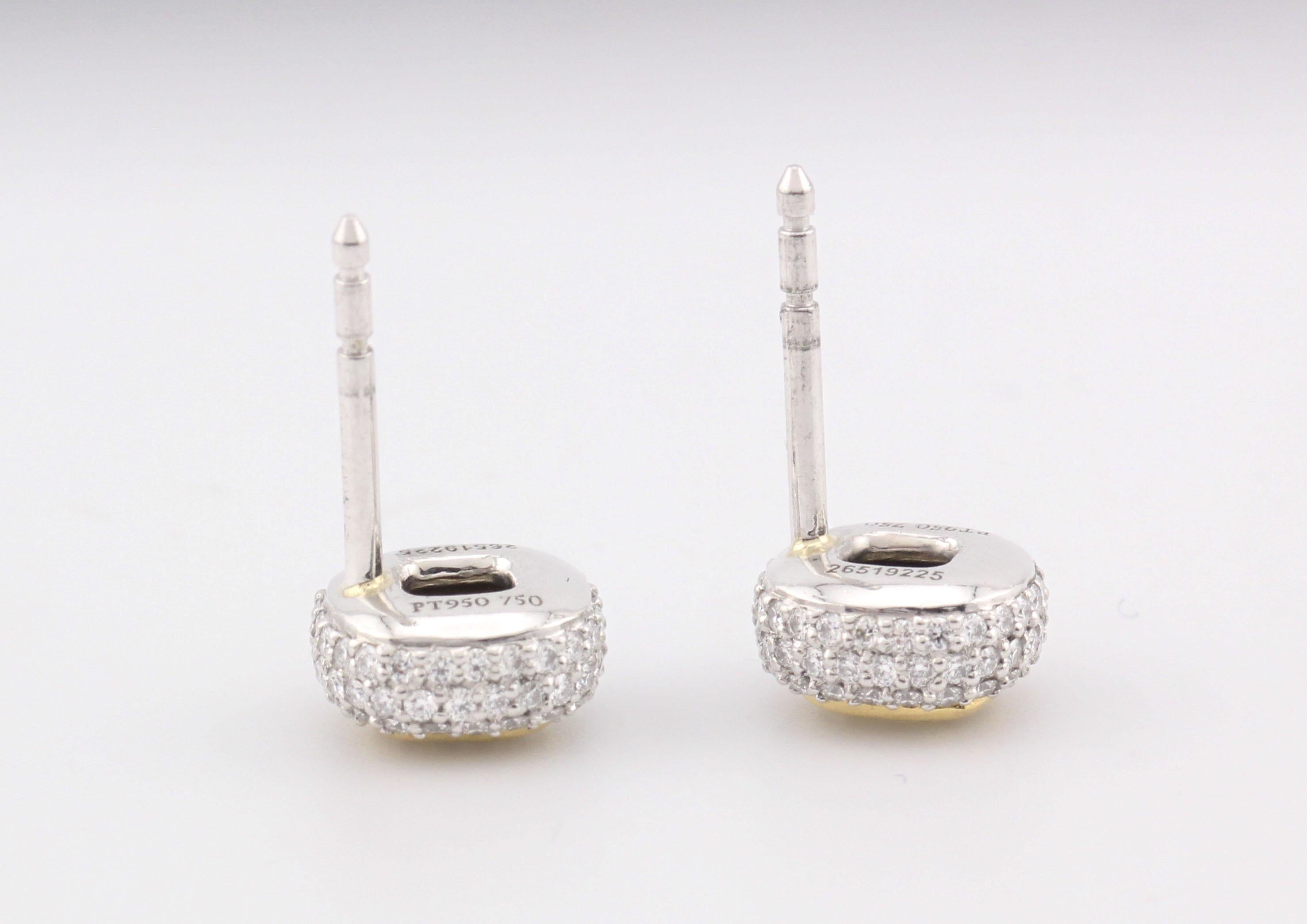 Tiffany & Co Fancy Intense Yellow .86 Ct Pave Diamond Stud Earrings w/Box Papers For Sale 2