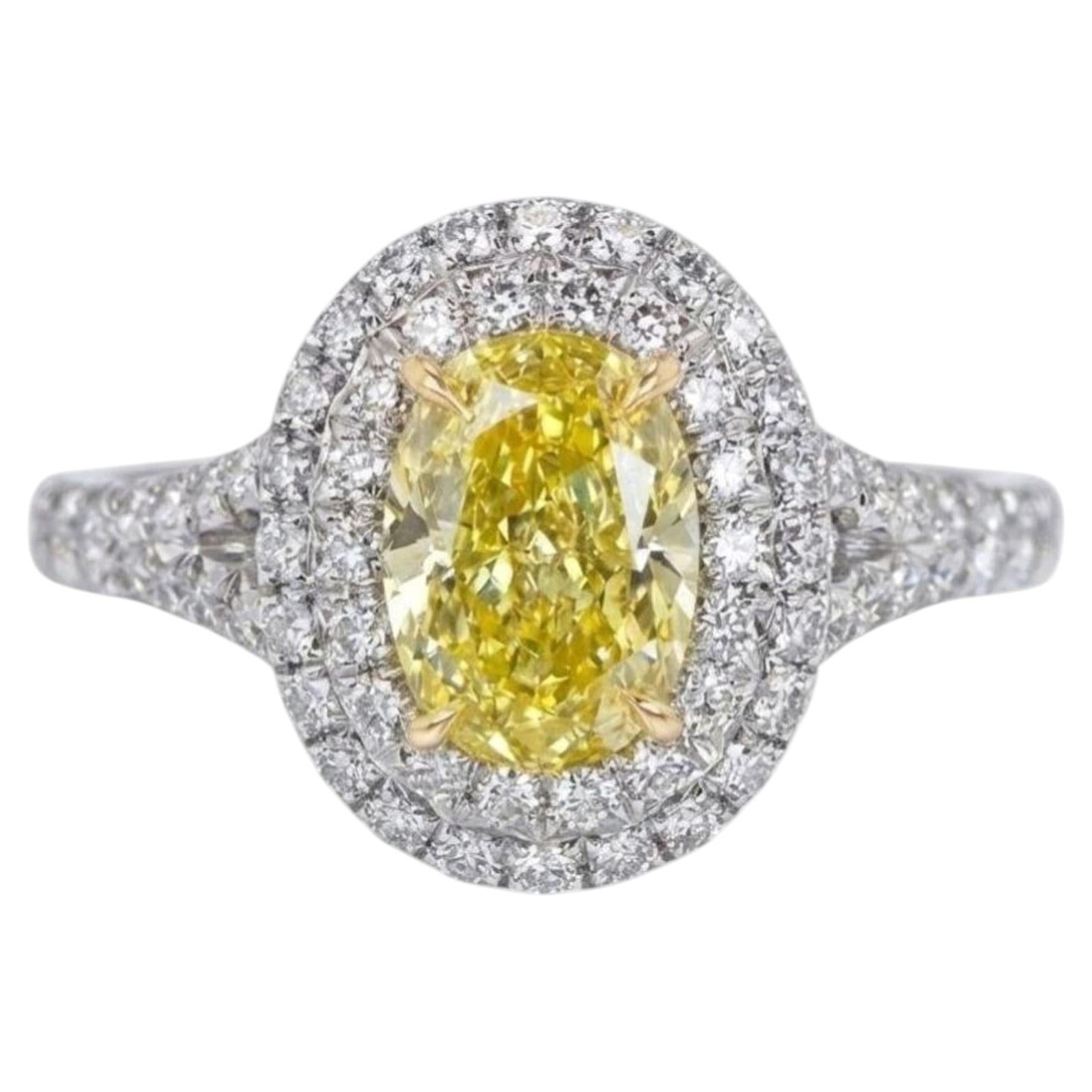 Tiffany & Co. Anillo de compromiso de diamante amarillo intenso de fantasía