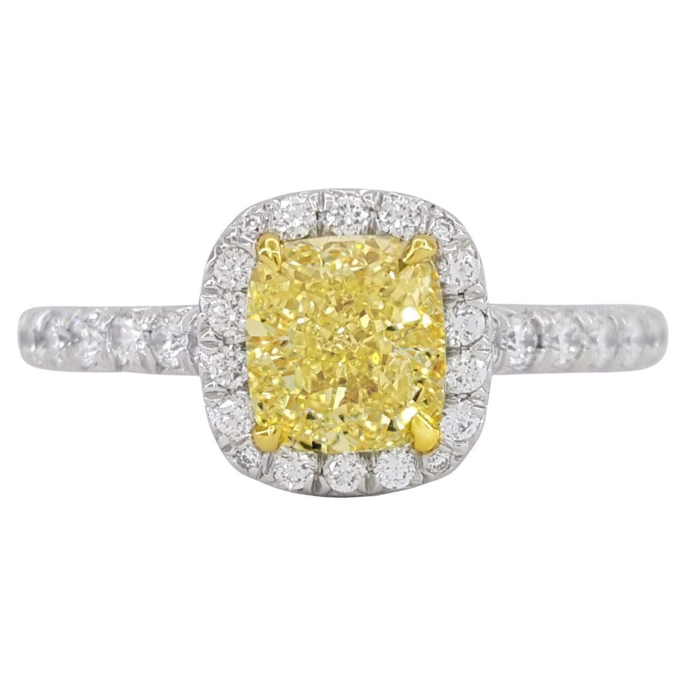 Tiffany and Co. Legacy Fancy Yellow Diamond Platinum Ring at 1stDibs