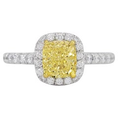 Tiffany & Co. Fancy Intense Yellow Diamond Halo Ring