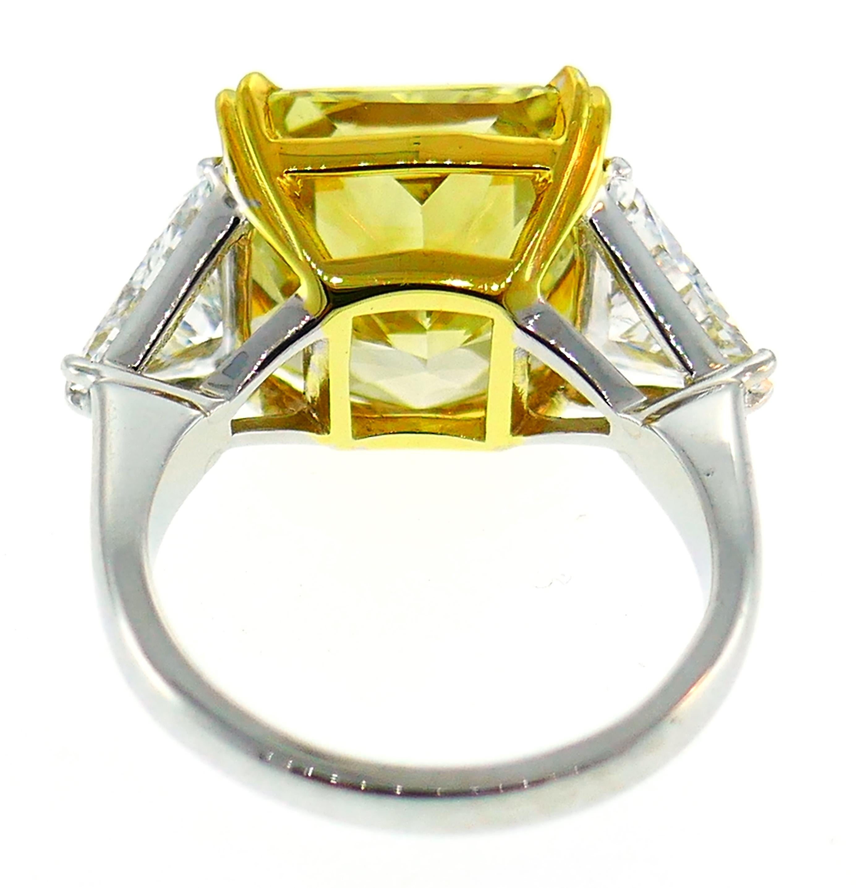 Tiffany & Co. Diamond Platinum Ring 12.12 Carat Fancy Deep Brownish Yellow GIA 1